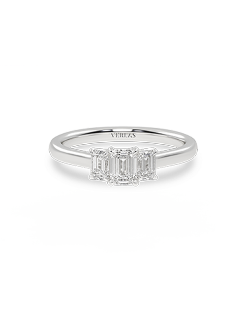 Atmos Emerald Trinity Vows Ring white gold