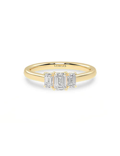 Atmos Emerald Trinity Vows Ring yellow gold