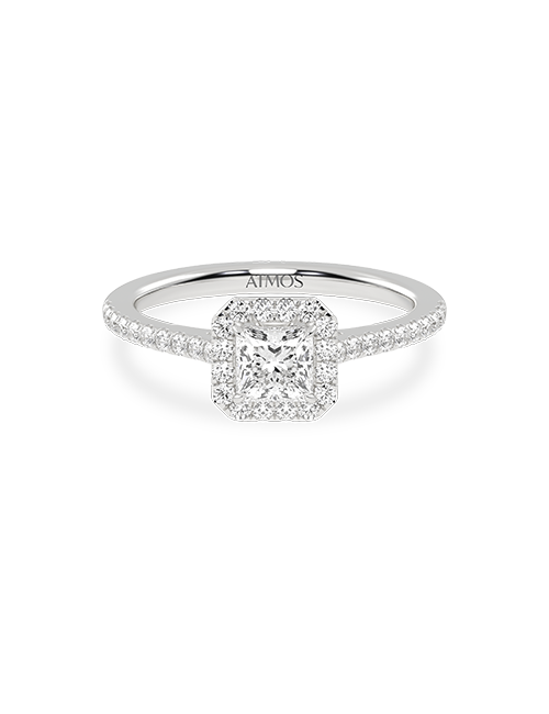 Atmos Signature Princess Halo Ring white gold