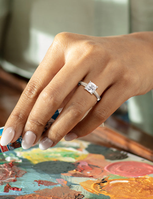 Atmos Iconic Cushion Ring white gold hover