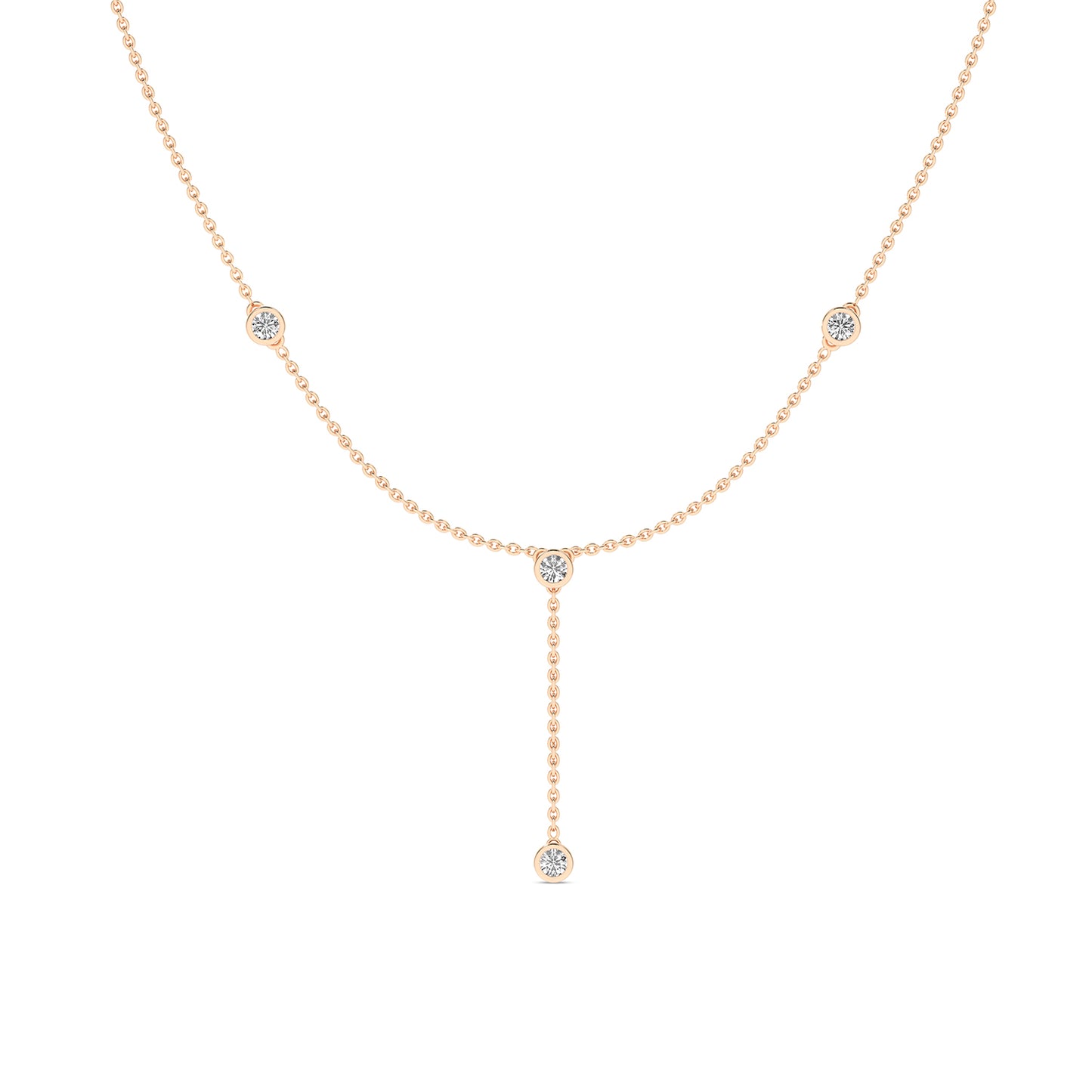 Encompassing Round Stationed Y Necklace