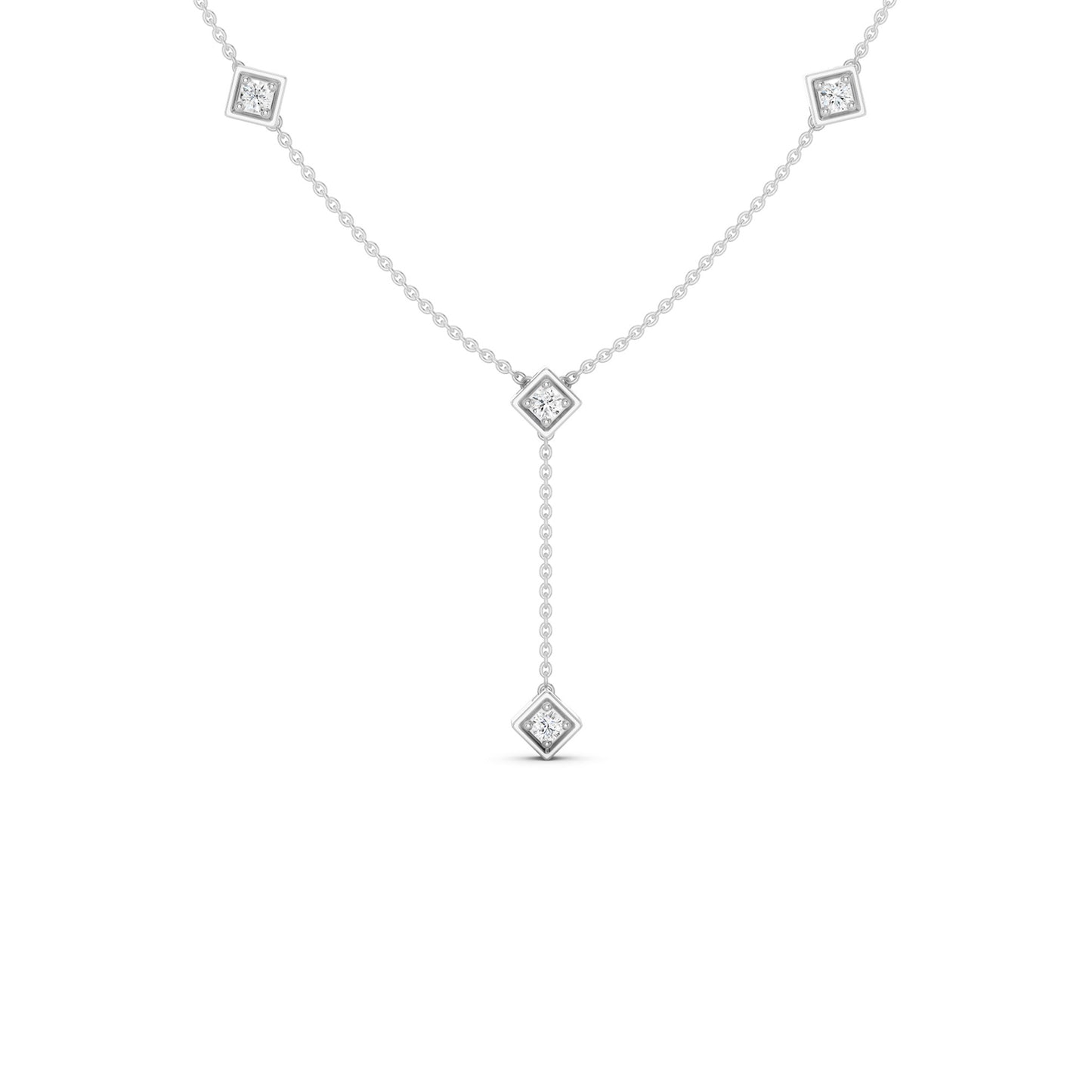 Cubic Stationed Y Necklace