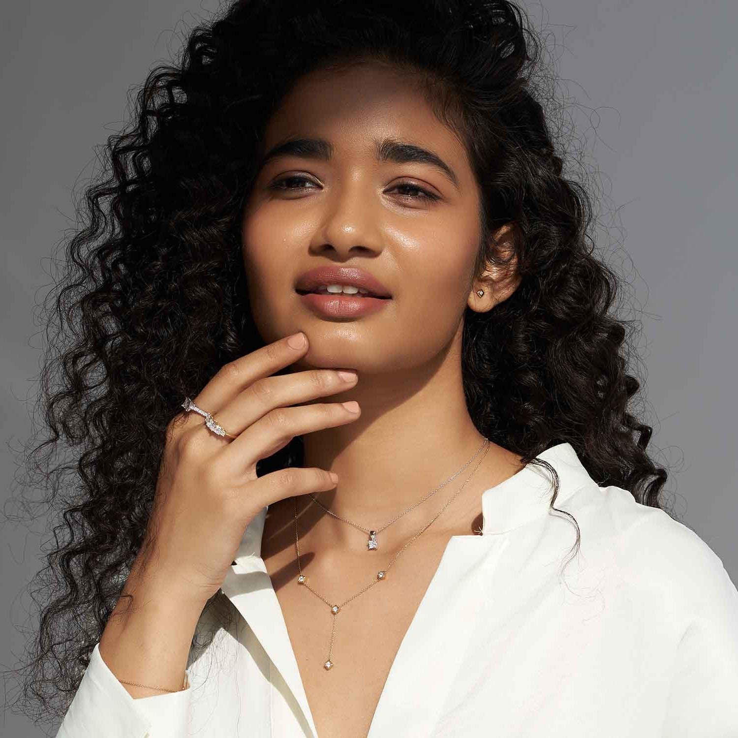 Cubic Stationed Y Necklace