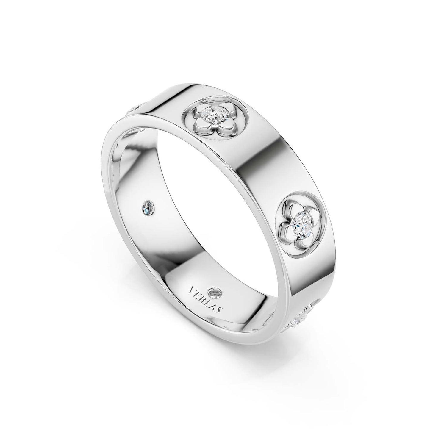 La Fleur 5.10mm 6-Diamonds Round Band