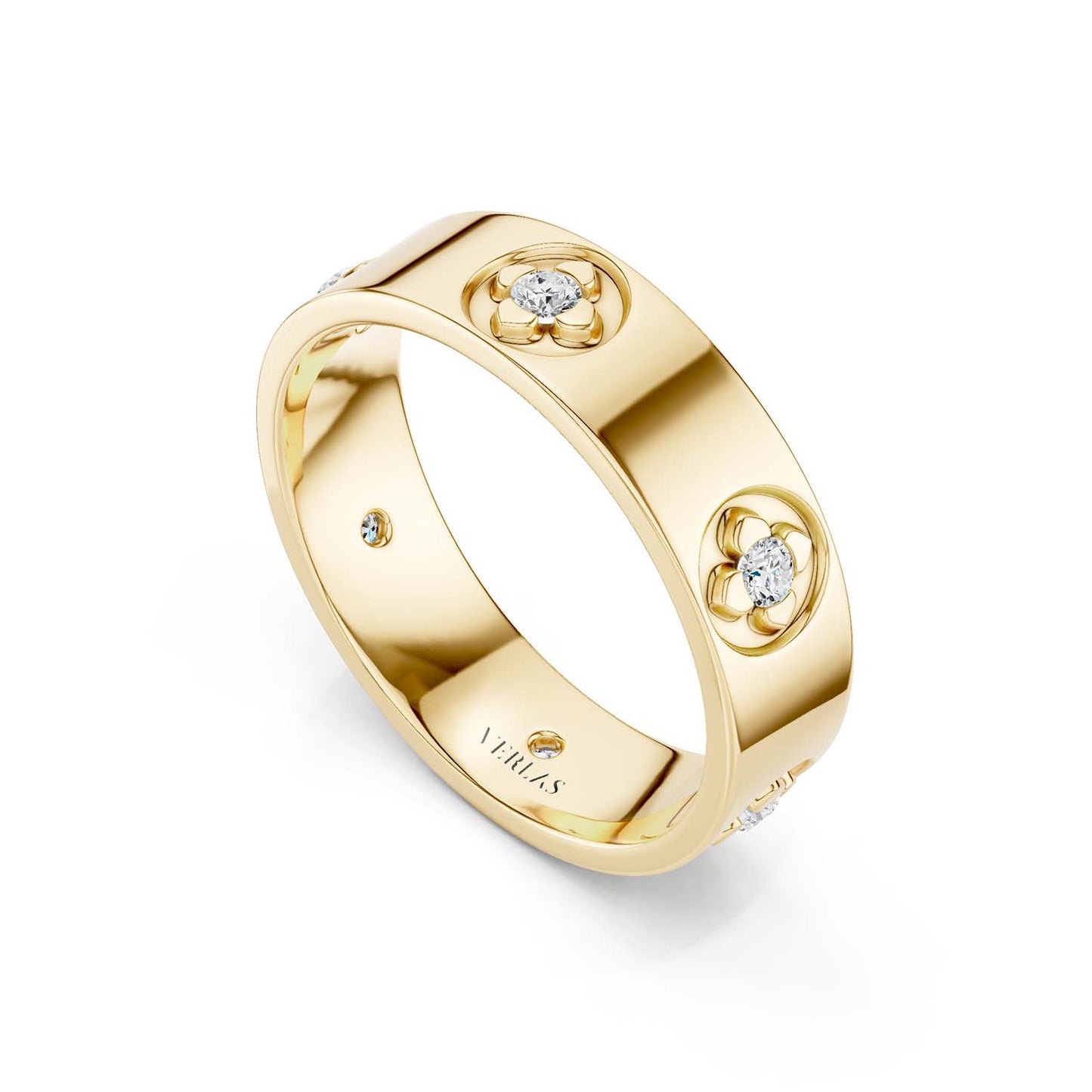 La Fleur 5.10mm 6-Diamonds Round Band