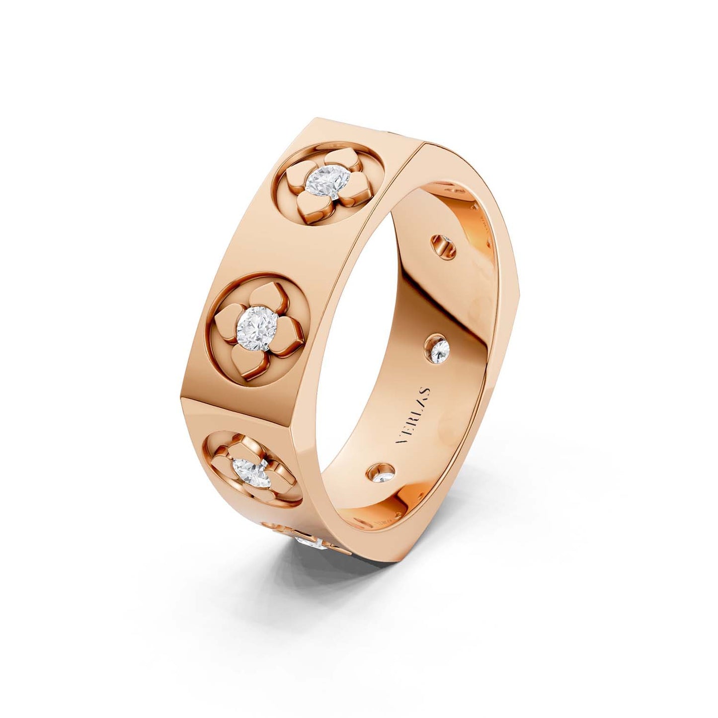 La Fleur 6.10mm 6-Diamonds Square Band