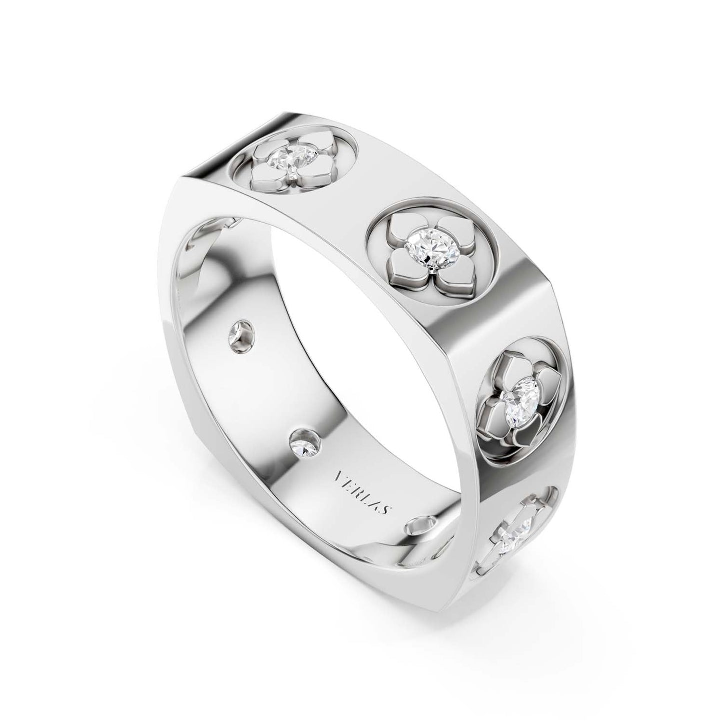La Fleur 6.10mm 6-Diamonds Square Band