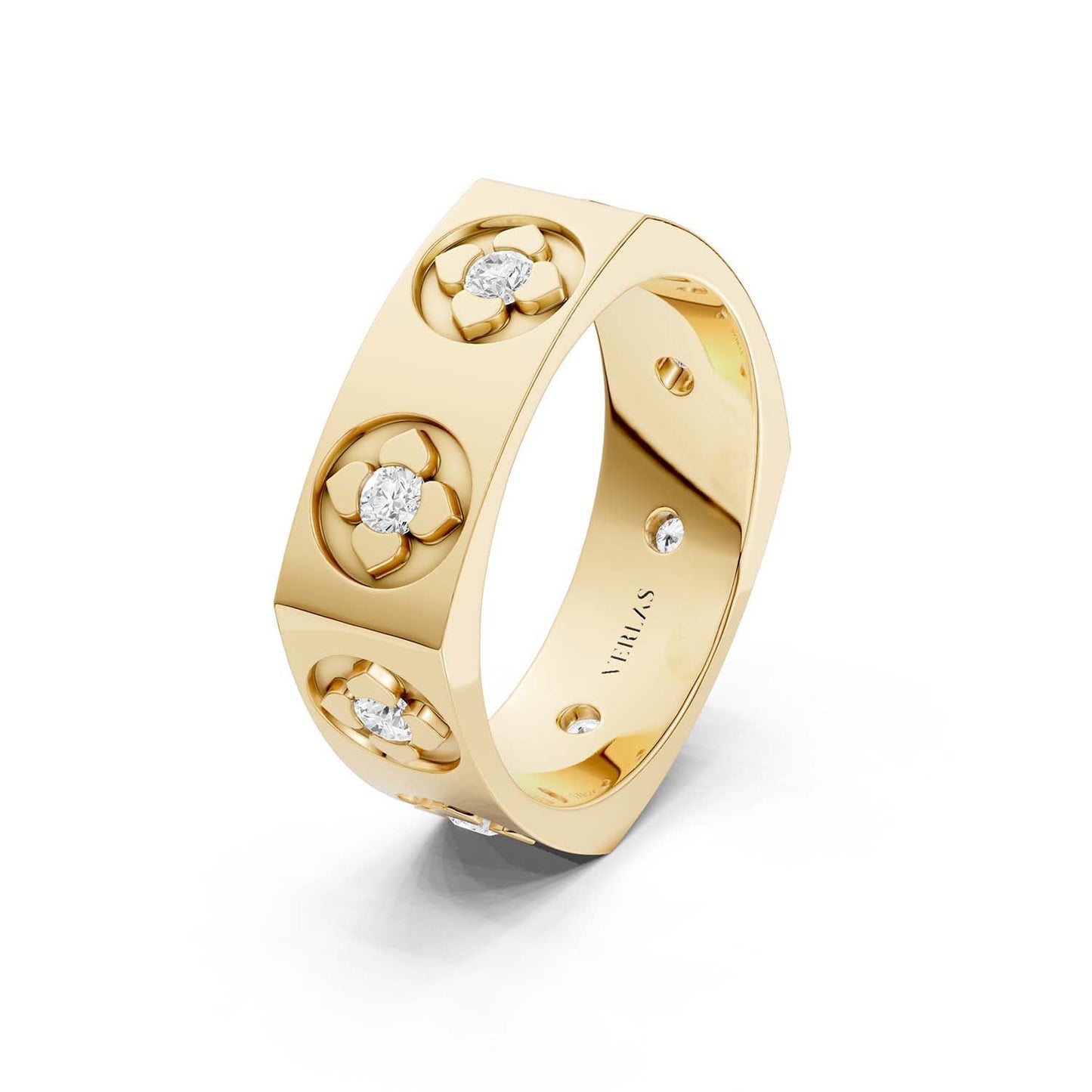 La Fleur 6.10mm 6-Diamonds Square Band