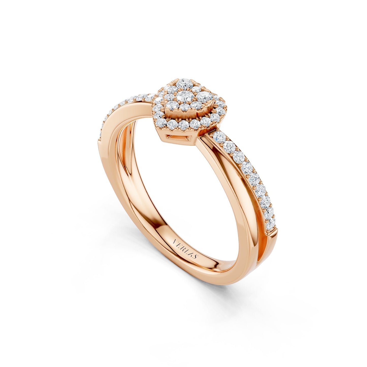 My Crossover Heart Halo Ring