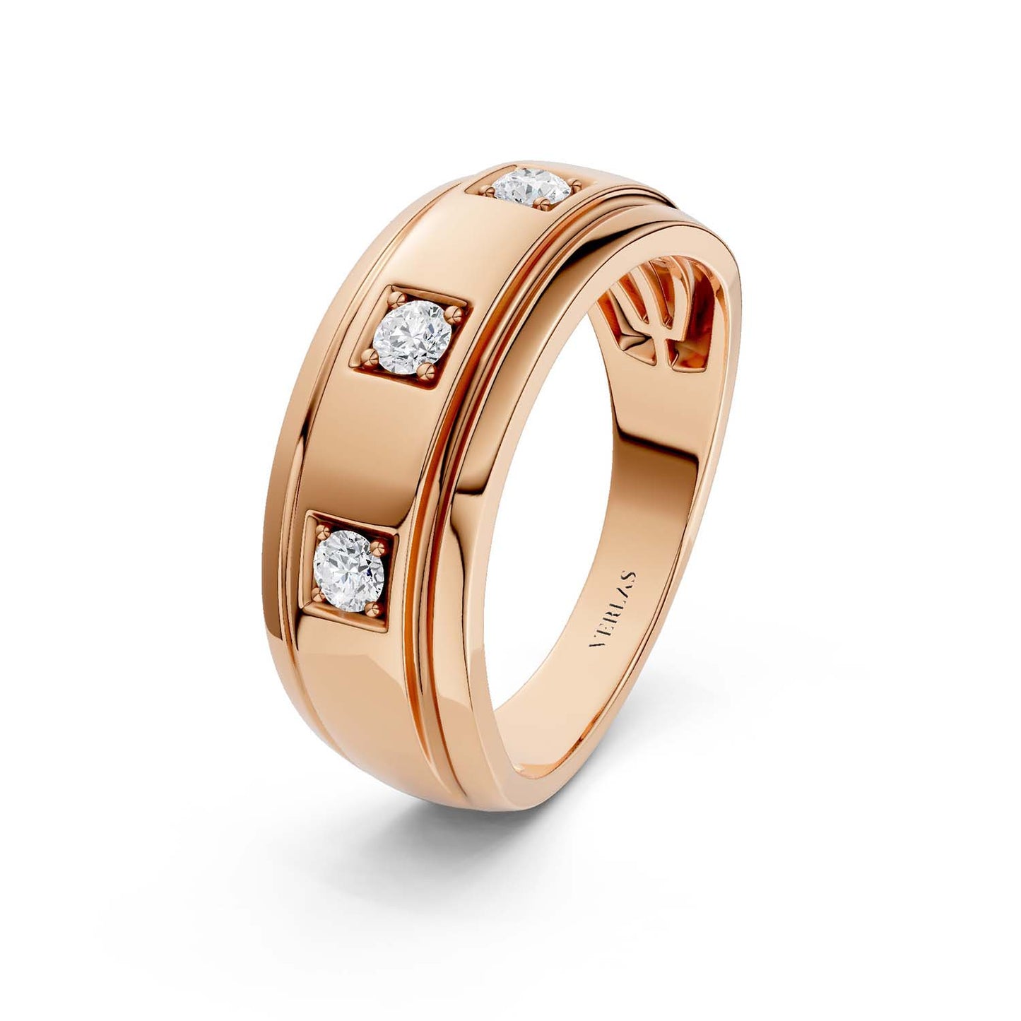 3-Stationed Round Diamond Band