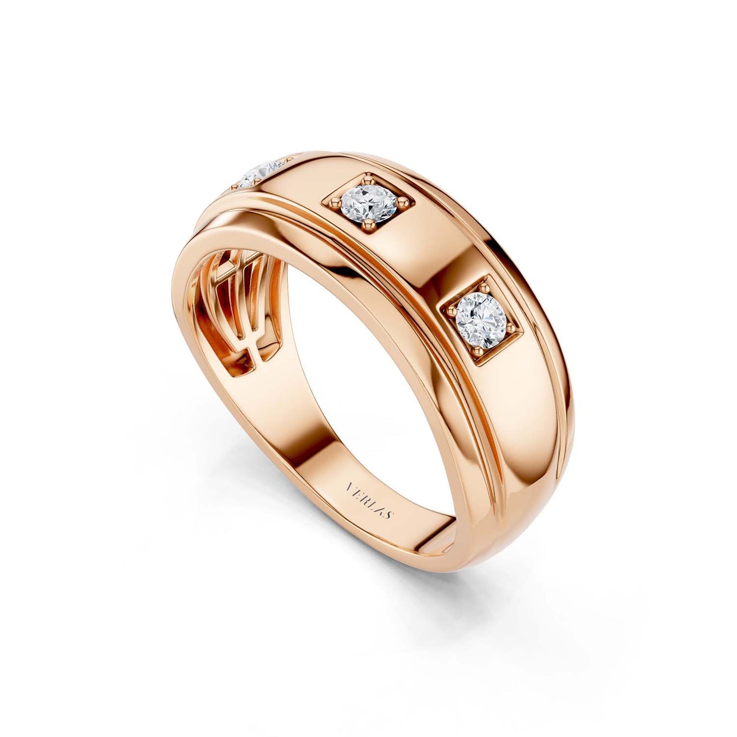 3-Stationed Round Diamond Band