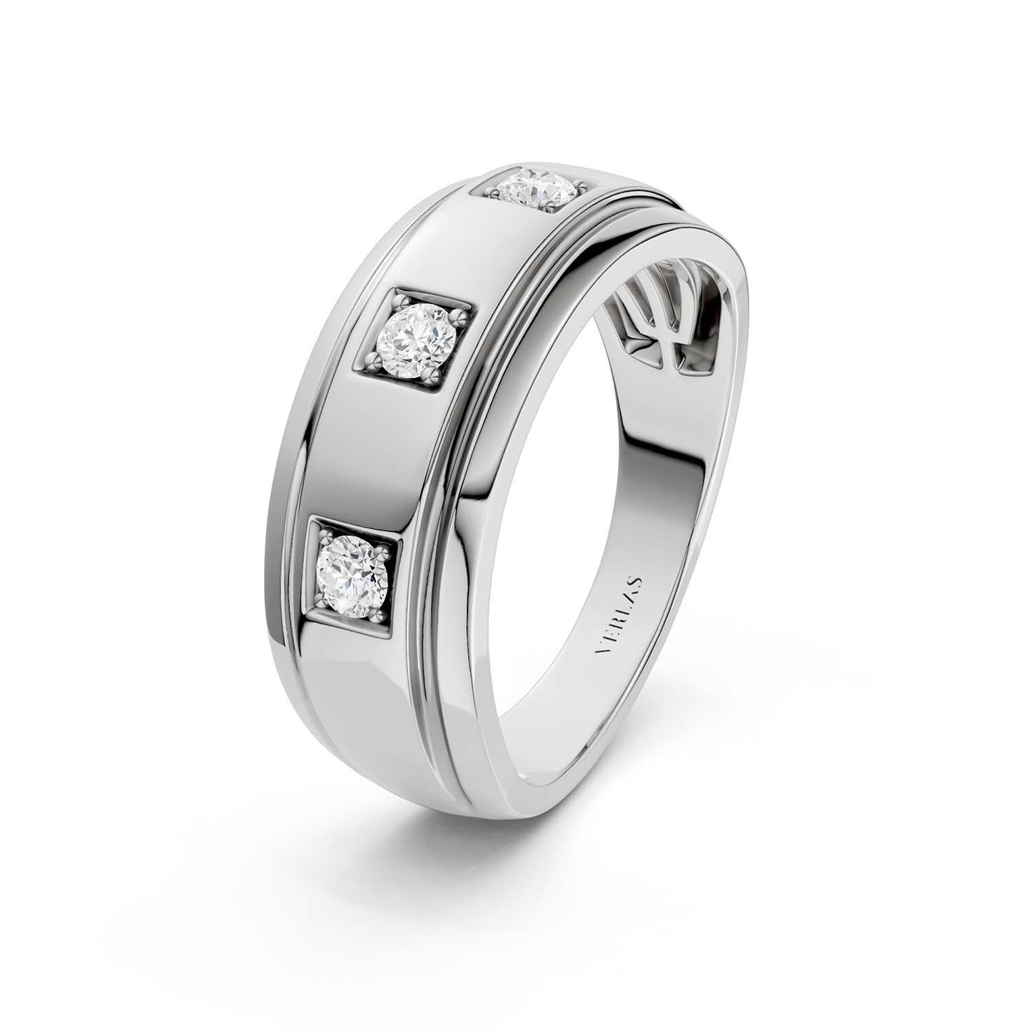 3-Stationed Round Diamond Band