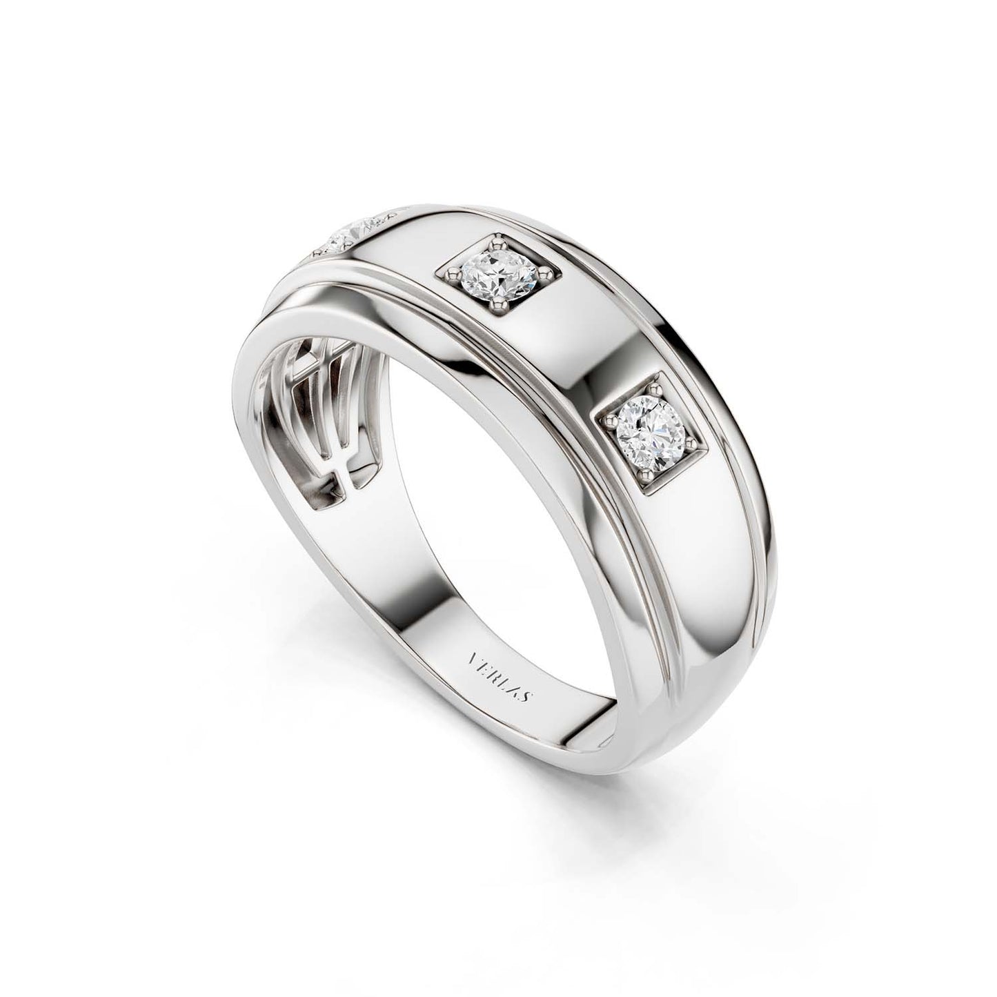 3-Stationed Round Diamond Band