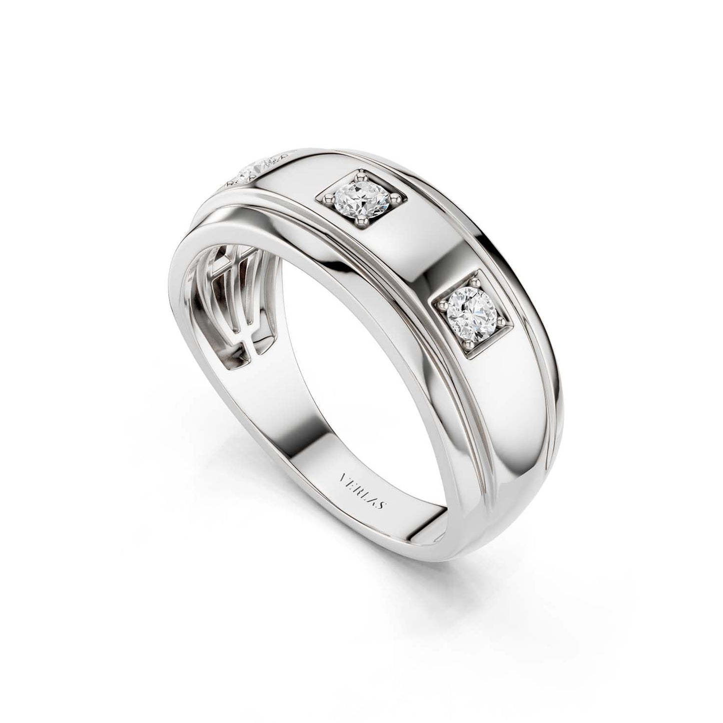 3-Stationed Round Diamond Band