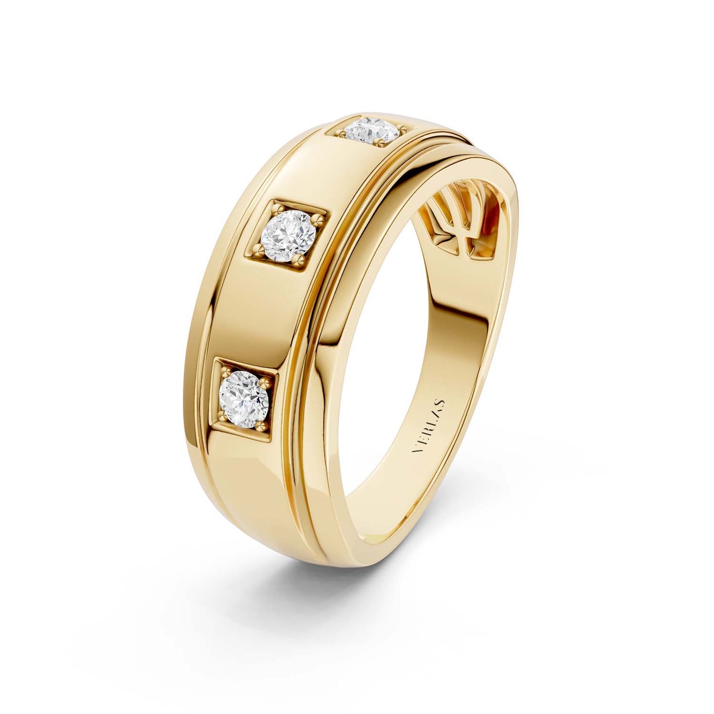 3-Stationed Round Diamond Band