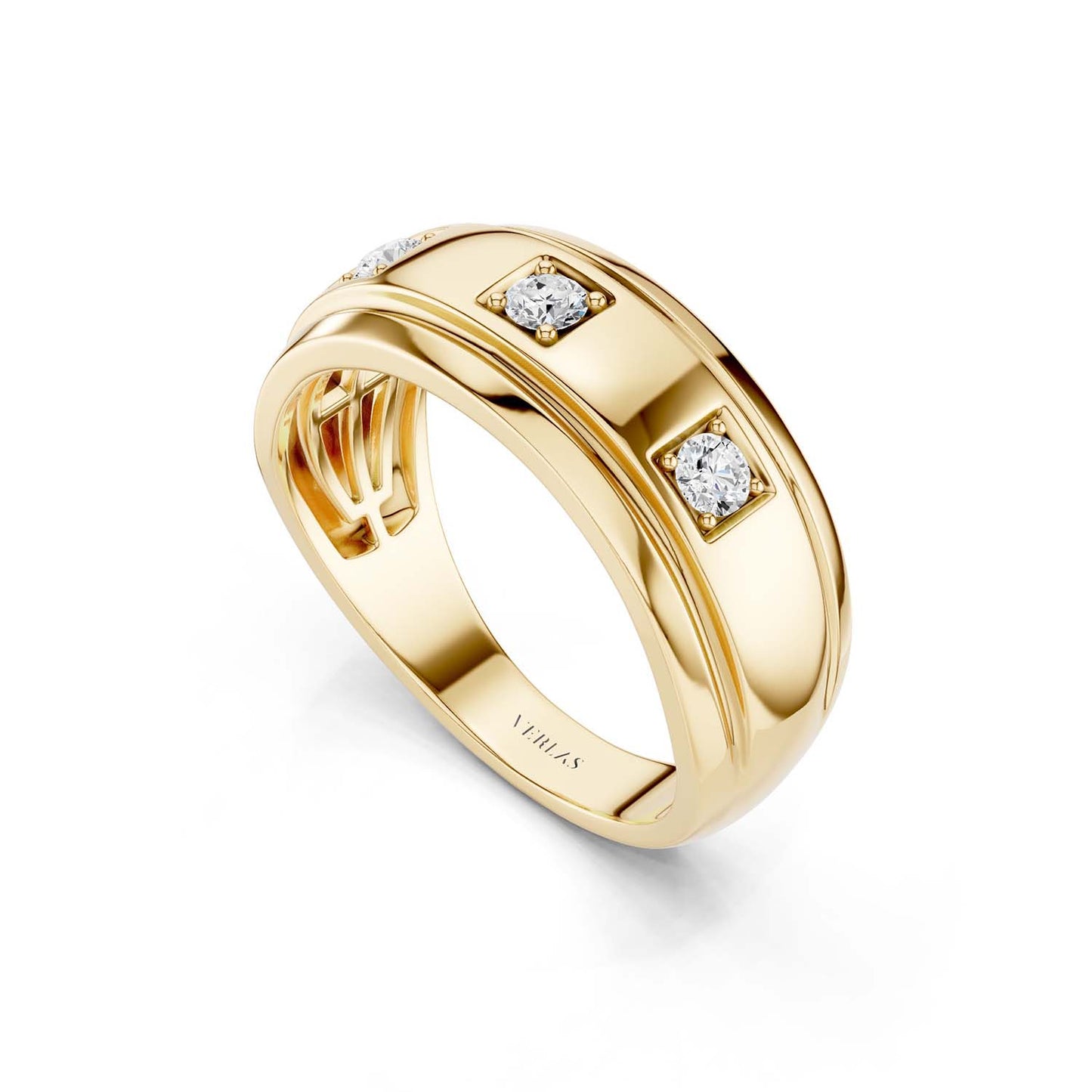 3-Stationed Round Diamond Band