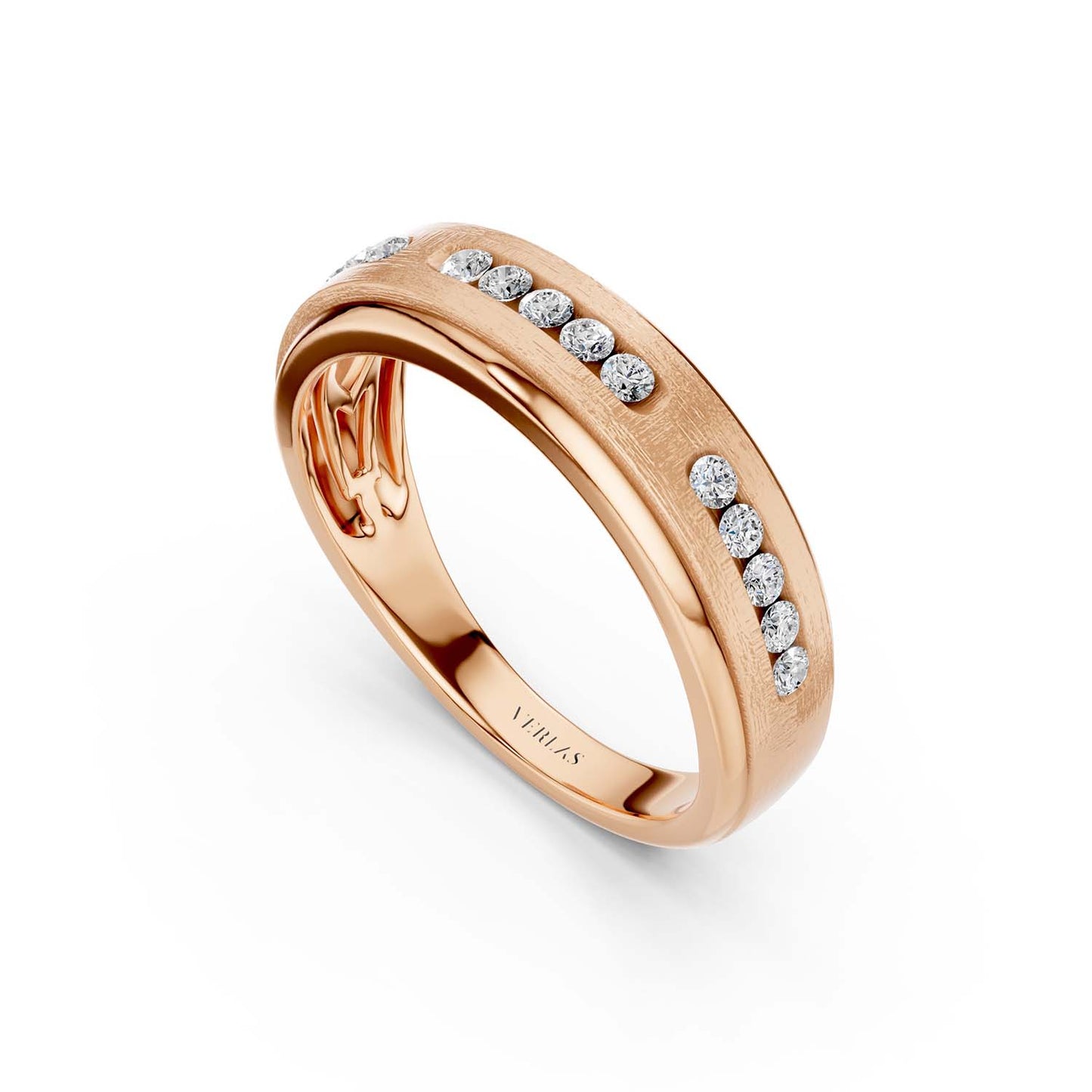 6mm 3-Trail Round Diamonds Nick-Set Band
