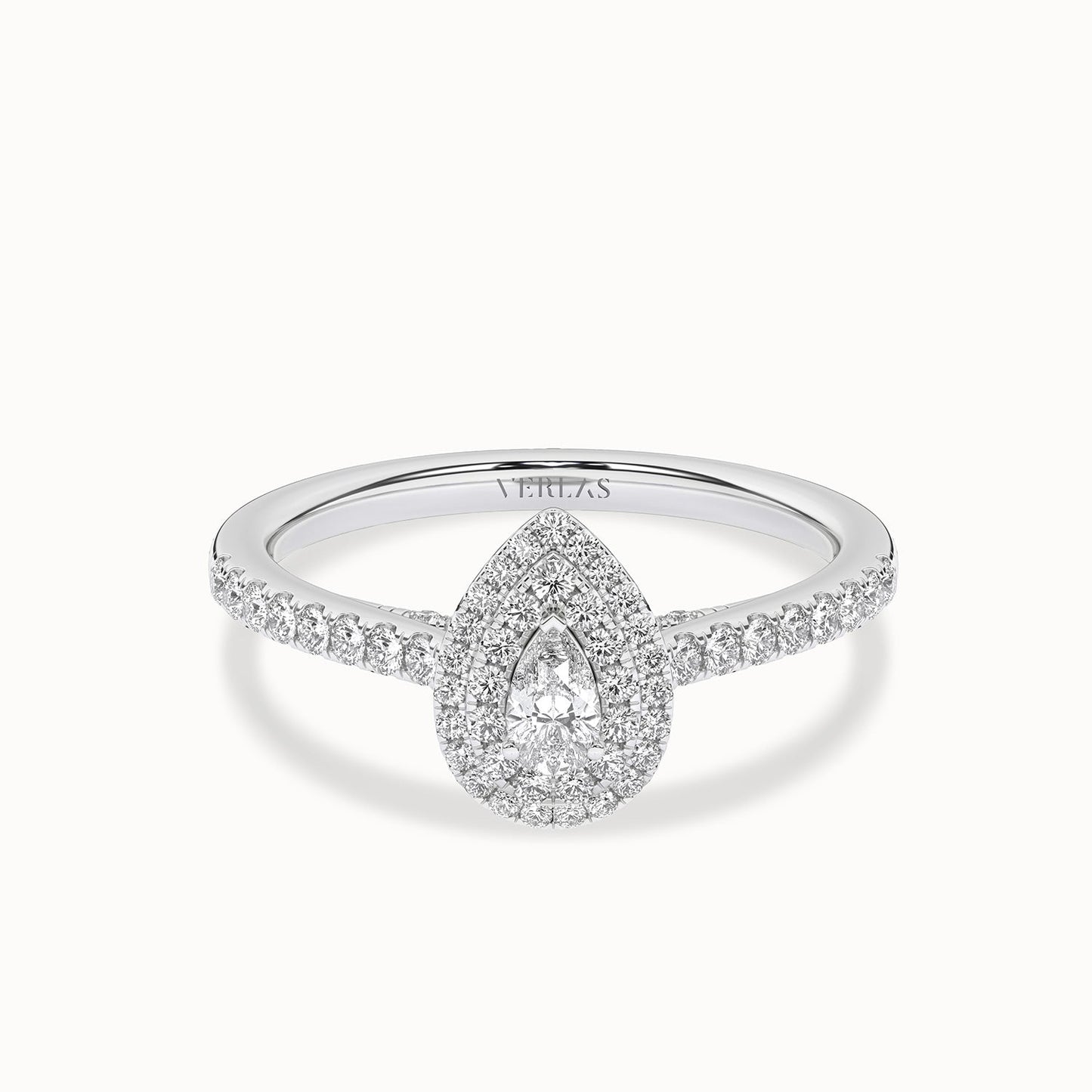 Signature Dewdrop Double halo Ring