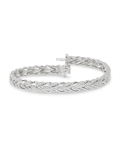 Woven Hearts Bracelet white gold