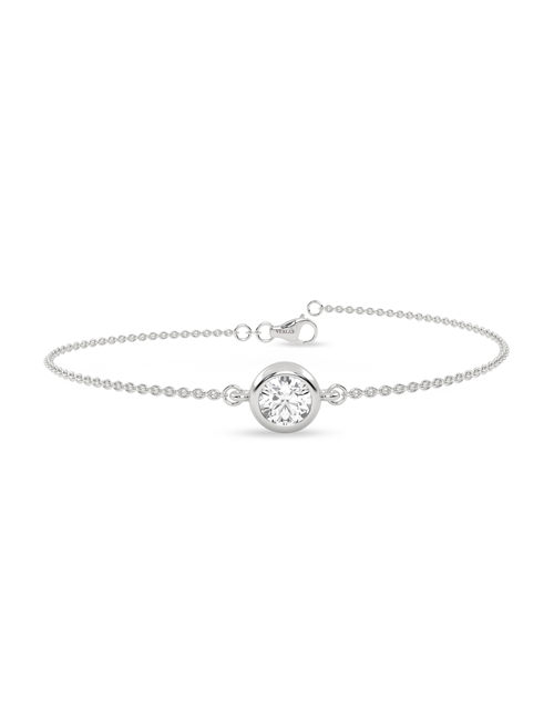 Round Diamond Glitter Bracelet white gold