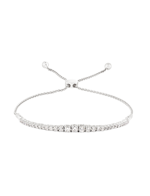 Graduated Round Bolo Bracelet white gold