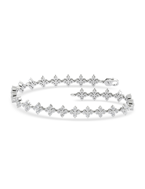 Alyssa Blossom Tennis Bracelet white gold