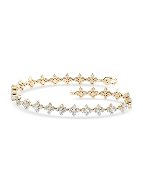 Alyssa Blossom Tennis Bracelet yellow gold