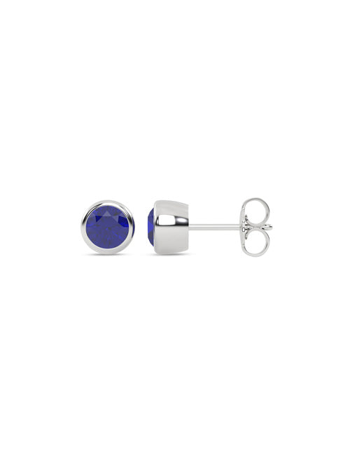 Gemstone Encompassing Round Studs white gold