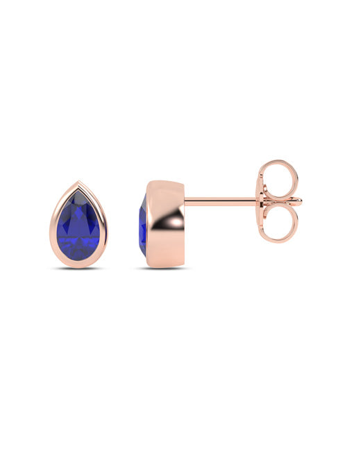Gemstone Encompassing Dewdrop Studs rose gold