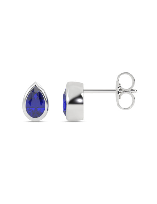 Gemstone Encompassing Dewdrop Studs white gold