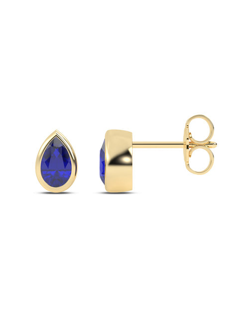 Gemstone Encompassing Dewdrop Studs yellow gold