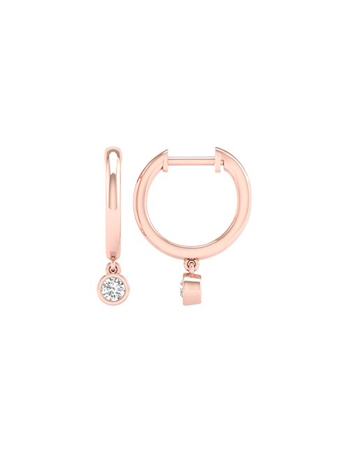 Mini-Round Encompassing Drop Hoops rose gold