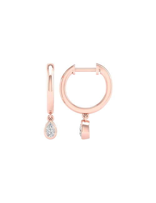 Mini-Dewdrop Encompassing Drop Hoops rose gold