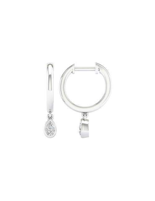 Mini-Dewdrop Encompassing Drop Hoops white gold