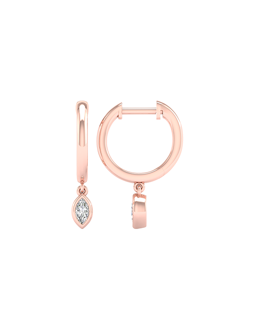Mini-Marquise Encompassing Drop Hoops rose gold