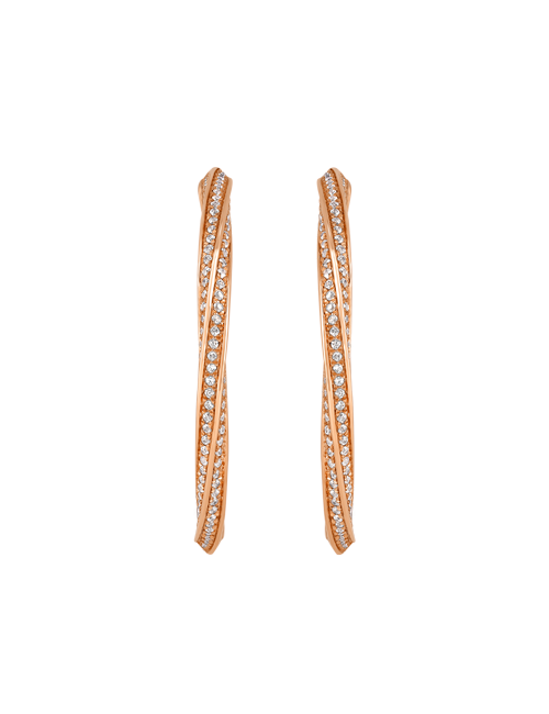 Swirl Diamond Hoops rose gold
