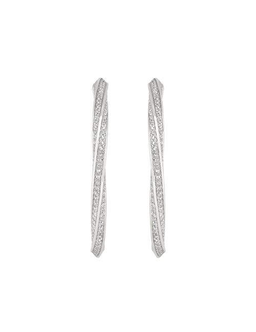 Swirl Diamond Hoops white gold