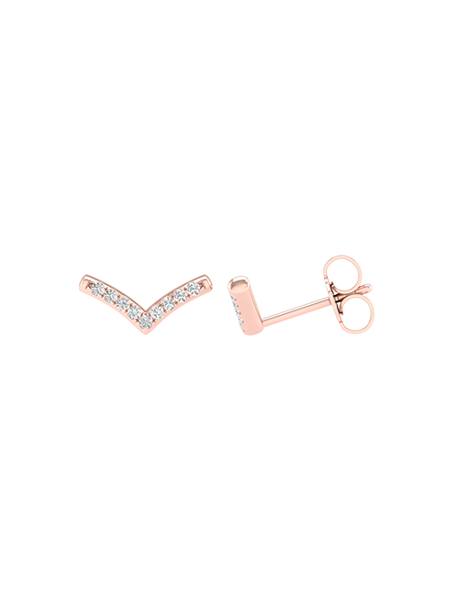 Ascending Chevron Studs rose gold