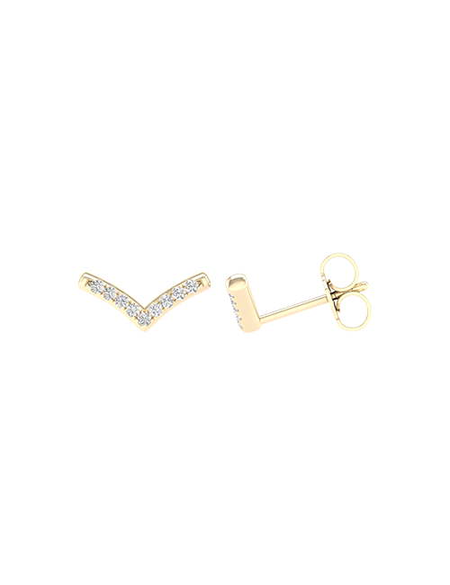 Ascending Chevron Studs yellow gold