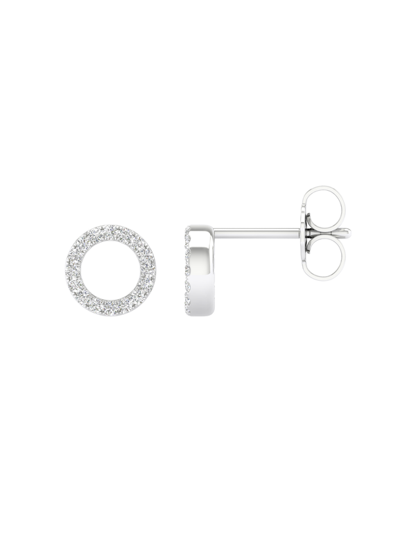 Mini-Round Silhouette Studs white gold