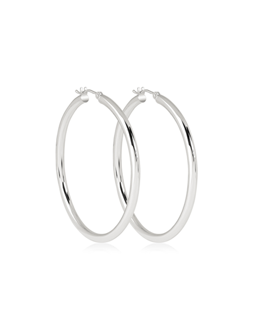 Classic medium Hoops white gold