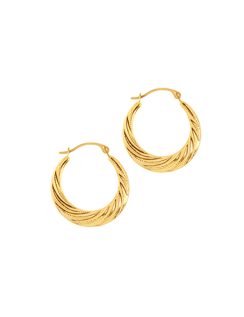 Milgrain Twist Hoops yellow gold