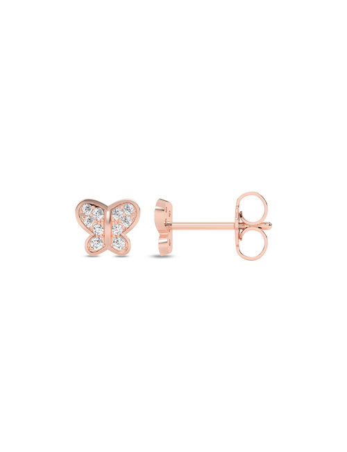 Butterfly Diamond Glistening Studs rose gold