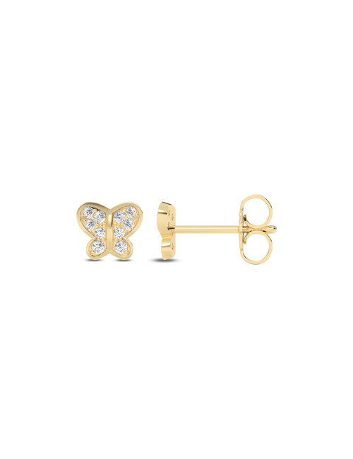 Butterfly Diamond Glistening Studs yellow gold