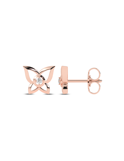 Butterfly Sparkle Studs rose gold