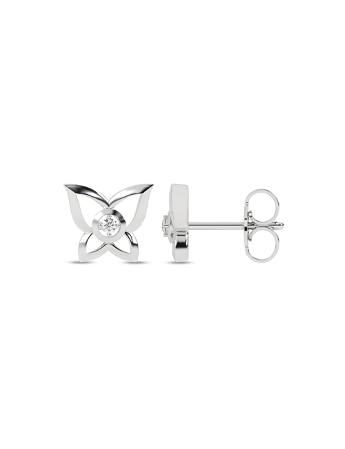 Butterfly Sparkle Studs white gold