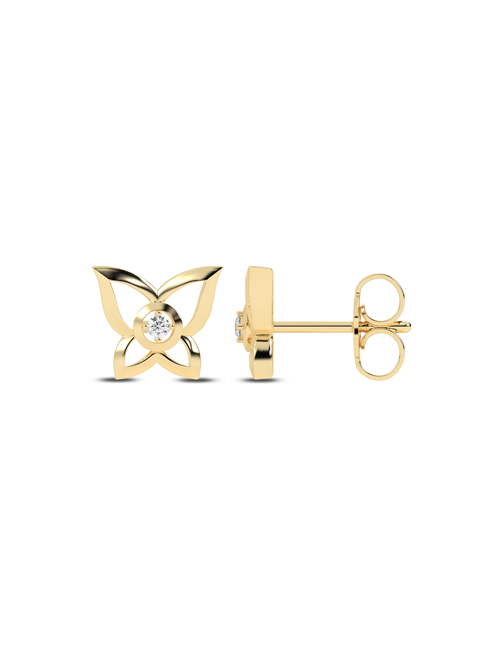 Butterfly Sparkle Studs yellow gold