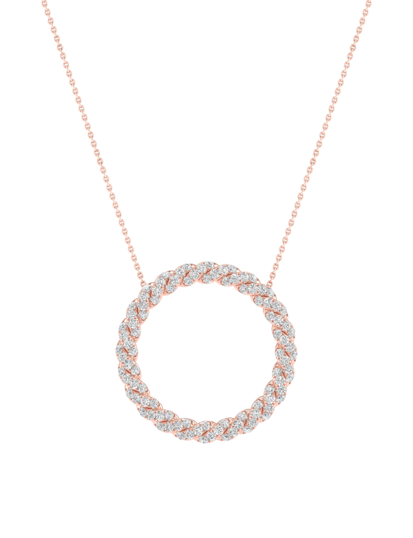Intertwined Circular Silhouette Necklace rose gold