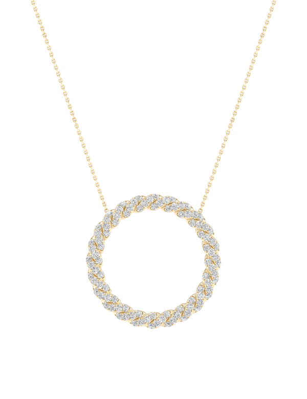 Intertwined Circular Silhouette Necklace yellow gold