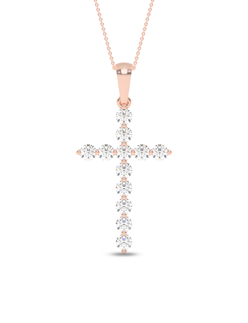 Forever Cross Necklace rose gold